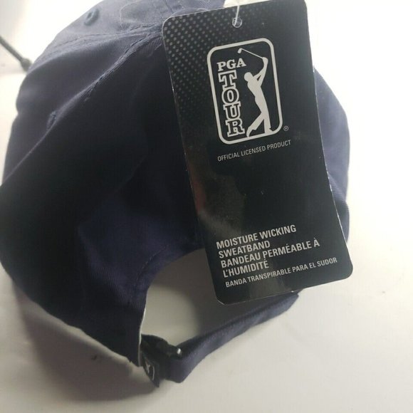 PGA TOUR Apparel Metallic Embroidery Golf Cap, Cotton, Tall, Blue - Picture 2 of 5